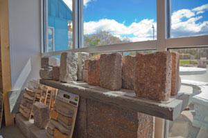 Pavers on display