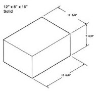Atlantic Masonry Supply 12x8x16 inch solid brick