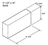 Atlantic Masonry Supply 4x6x16 inch solid brick