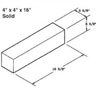 Atlantic Masonry Supply 4x4x16 inch solid brick
