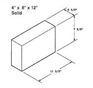Atlantic Masonry Supply 4x8x12 inch solid brick