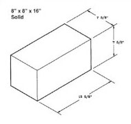 Atlantic Masonry Supply 8x8x16 inch solid brick